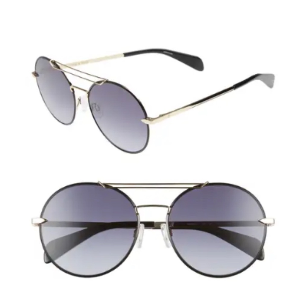 rag & bone 59mm Round Metal Aviator Sunglasses